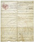 Thomas Jefferson Land Grant Signed as President -- Also Signed as James Madison as Secretary of State